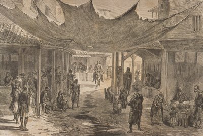 Die Agora, Athen, in den 1860er Jahren von French School